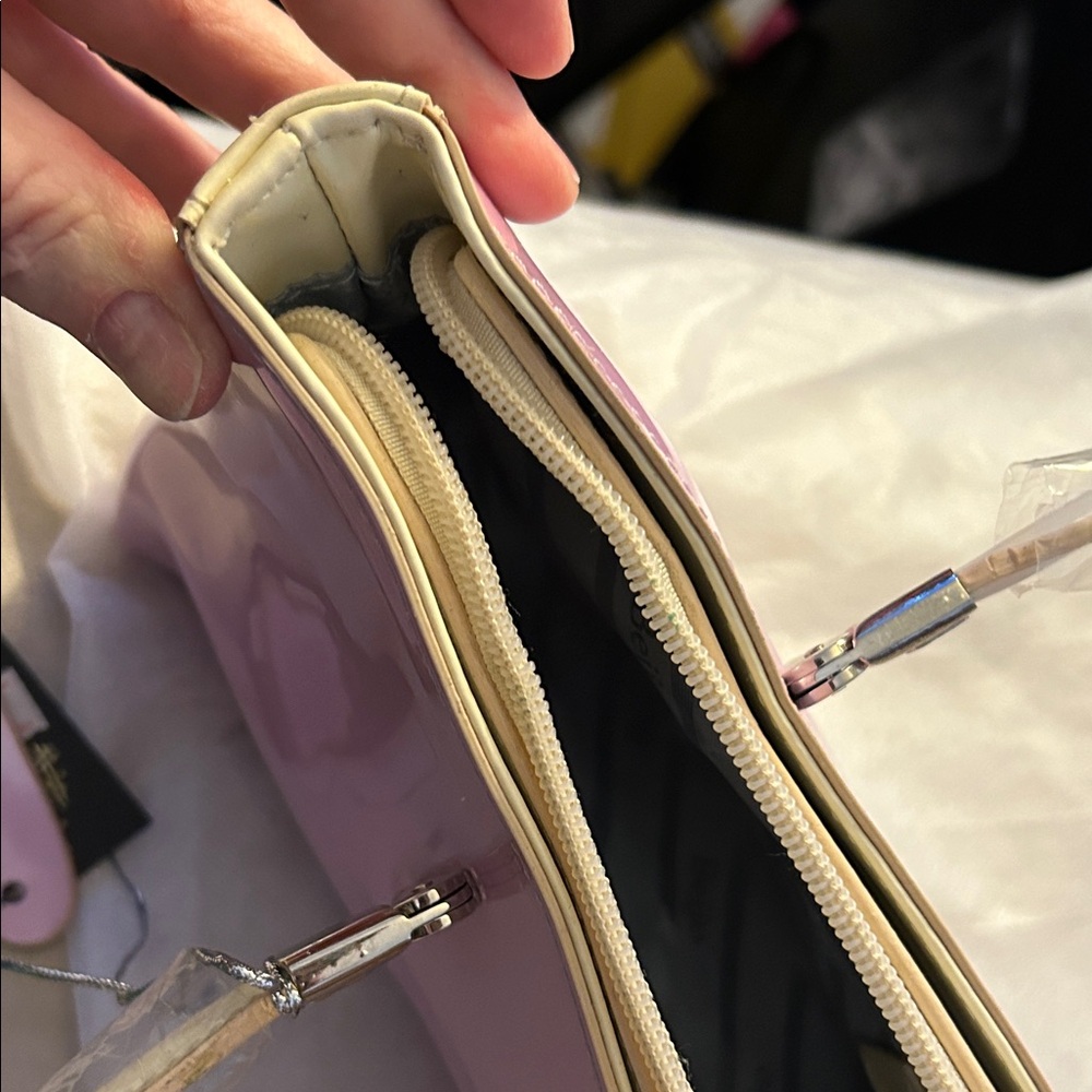 Pinkish/Lavender and Cream Women's Bag - Picture 4 of 8